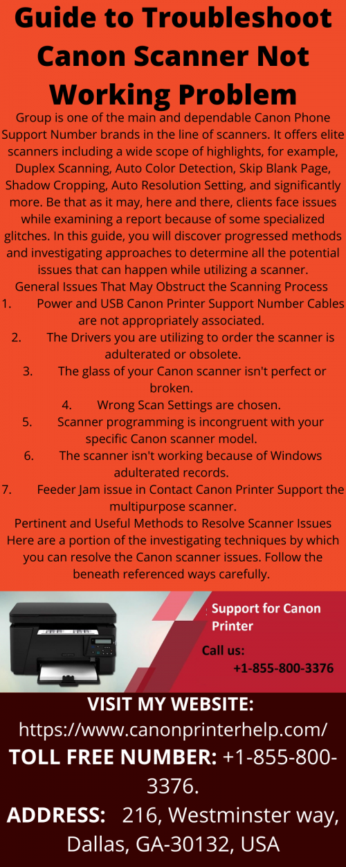 Guide to Troubleshoot Canon Scanner Not Working Problem