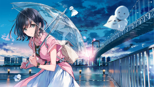 Anime girl umbrella