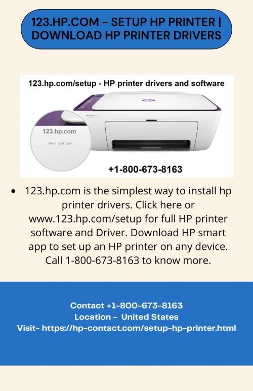 123.hp.com is the simplest way to install hp printer drivers. Click here or www.123.hp.com/setup for full HP printer software and Driver. Download HP smart app to set up an HP printer on any device. Call 1-800-673-8163 to know more.

Location - Ohio, United States,44041
Website - https://hp-contact.com/setup-hp-printer.html
