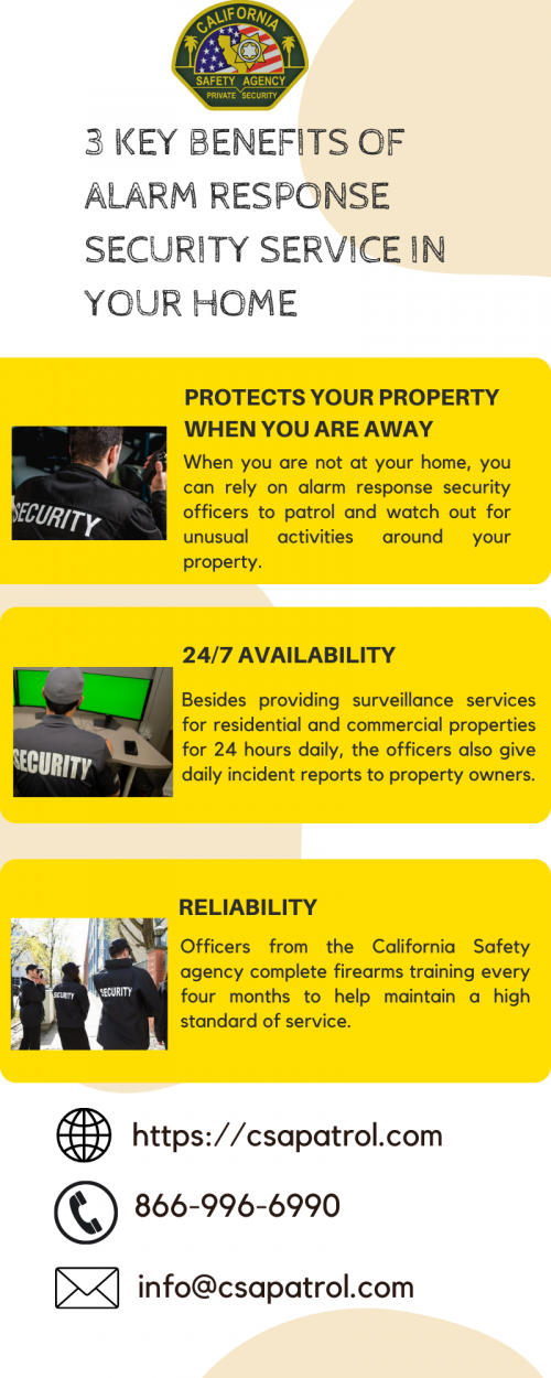 California Safety Agency is a Licensed Courtesy Patrol (security) vendor (PPO#16812) specializing in asset protection of various establishments. We work alongside local law enforcement agencies to maximize our clients' protection. We would be pleased to assist you. at (866) 966-6990.

https://www.csapatrol.com/