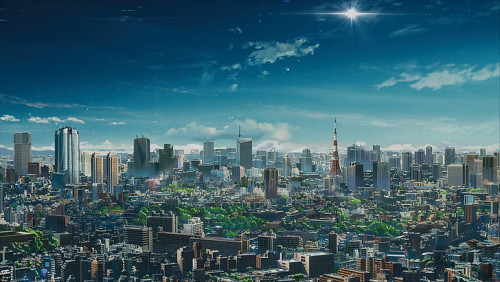 anime landscape urban sky clouds hd wallpaper preview