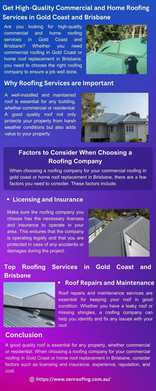 Get High Quality Commercial and Home Roofing Services in Gold Coast and Brisbane