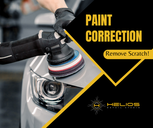 Paint correction is the process of using high-speed polishers to burnish or remove tiny amounts of paint from a surface. We give the customer the best service possible for the money you are spending. Send us an email at heliosdetailstudio@gmail.com	for more details.
