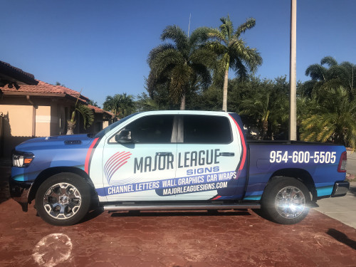 Commercial vehicle wraps and graphics for Major League Signs in Miami FL