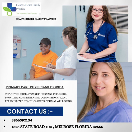 Dedicated primary care physicians in Florida provide comprehensive healthcare services, emphasizing preventive care and personalized treatment plans. With a focus on building lasting patient-doctor relationships, these professionals address a wide range of medical needs, from routine check-ups to managing chronic conditions. Compassionate and knowledgeable, Florida's primary care physicians prioritize the well-being of their patients, fostering a foundation for optimal health and wellness.

Visit here:- https://www.heart2heartfamilypractice.com/pediatric-care