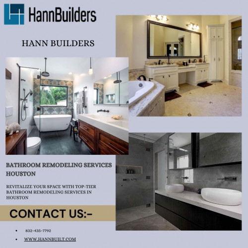 Transform your bathroom with our top-notch remodeling services in Houston. We specialize in creating stunning and functional spaces tailored to your preferences. Our skilled team ensures meticulous attention to detail, delivering a seamless and enjoyable remodeling experience. Elevate your home with a bathroom that reflects your style and enhances your daily routine. Trust us for excellence in design and craftsmanship.

Visit here:- https://www.hannbuilt.com/bathroom-remodeling/