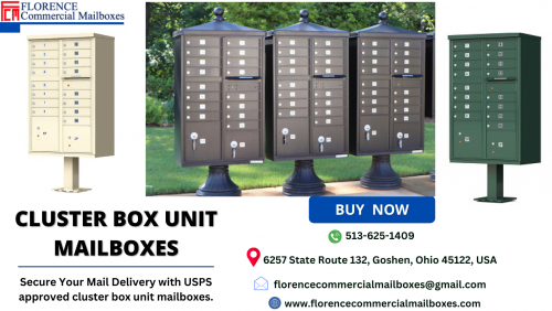 Enhance the mail delivery experience with our top-quality USPS approved cluster box unit mailboxes at Florence Commercial Mailboxes. Designed for durability and security, our mailboxes offer a convenient solution for multi-tenant properties, ensuring each resident receives their mail safely and efficiently. For your mailbox needs, trust our reliable products. Shop now!

Visit: https://www.florencecommercialmailboxes.com/cbu-standard