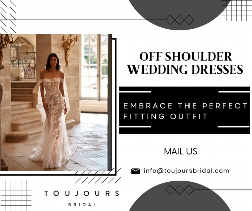 Make a lasting impression with our Myrtle bridal dress. Feel like a fairy in an off-the-shoulder gown adorned with 3D butterflies, lace applique, beads, and sequins. Send us an emai at info@toujoursbridal.com for more details.