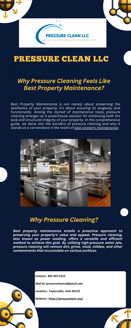 Are you looking for the best property maintenance? Pressure Clean offers comprehensive services including pressure washing, gutter cleaning, and more. With skilled professionals and state-of-the-art equipment, we ensure your property shines. Get in touch today for a sparkling exterior that enhances curb appeal and preserves your investment for years. Satisfaction guaranteed!

Visit Here:- https://pressureclean.org/about-us/