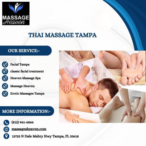 Experience the soothing oasis nestled between Thai Massage Tampa's expert hands. Immerse yourself in the ultimate relaxation journey, where traditional techniques harmonise with modern wellness practices. Our skilled therapists invite you to unwind and rejuvenate, leaving behind stress and tension. Discover tranquillity with every session at Thai Massage Tampa.

Visit here:- https://massagesheaven.com/appointment/