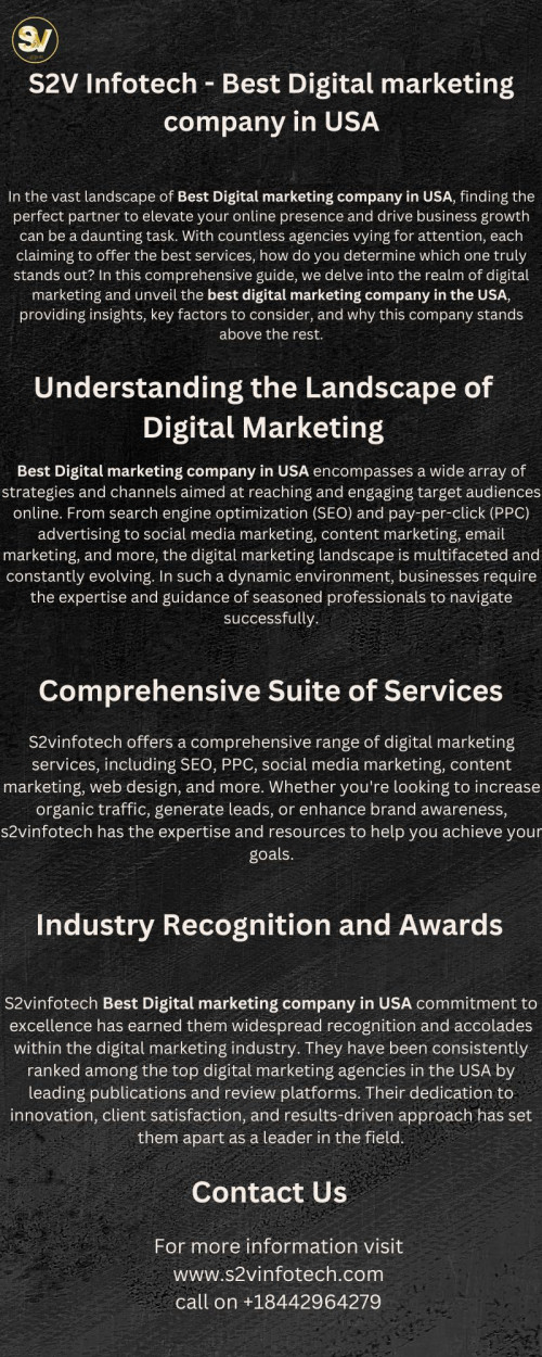 Best Digital Marketing Company in the USA S2vinfotech.