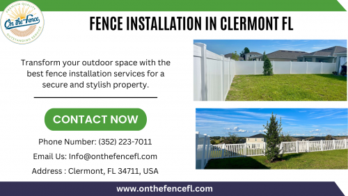 Whether you need professional fence installation in Clermont, FL, On The Fence is your go-to destination. With a focus on quality craftsmanship and exceptional customer service, we offer a variety of fencing options to enhance the security and aesthetics of your property. Visit the website to learn more.

Visit: https://onthefencefl.com/fences/
