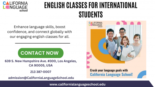Looking to enhance your english skills? California Language School offers specialized english classes for international students. Our expert instructors and tailored curriculum will boost your language proficiency. Join us today to unlock your full potential in english communication.

Visit: https://californialanguageschool.edu/
