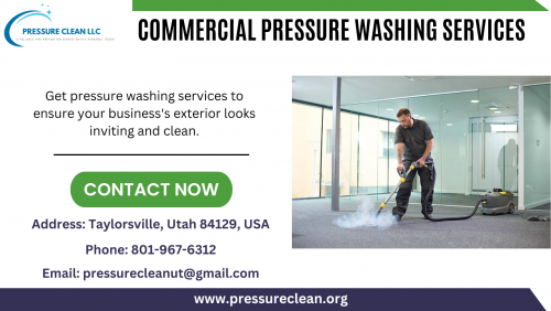 Pressure Clean, LLC specializes in professional commercial pressure washing services in Utah. Our skilled team uses advanced techniques and equipment to restore the beauty of your property's exterior surfaces, leaving them looking fresh, clean, and rejuvenated. Contact us today!

Visit here: https://pressureclean.org/commercial-pressure-washing/