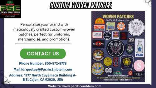 Enhance your brand identity with our premium custom woven patches from Pacific Emblem Company. Our patches are perfect for adding a unique touch to garments, bags, and more. With a variety of customization options available, you can create personalized patches that stand out and make a statement. To learn more, visit our website.

Visit: https://pacificemblem.com/products/custom-patches/woven-patches/