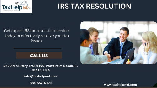 Get professional assistance with IRS tax resolution from Tax Help MD. Our team of experts provides personalized solutions to help you resolve tax problems efficiently. With our proven track record, we can help you navigate complex tax issues and find a resolution that works for you. Contact us for more details.

Visit: https://www.taxhelpmd.com/